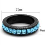 TK1867 - IP Black(Ion Plating) Stainless Steel Ring with Top Grade - Image 2